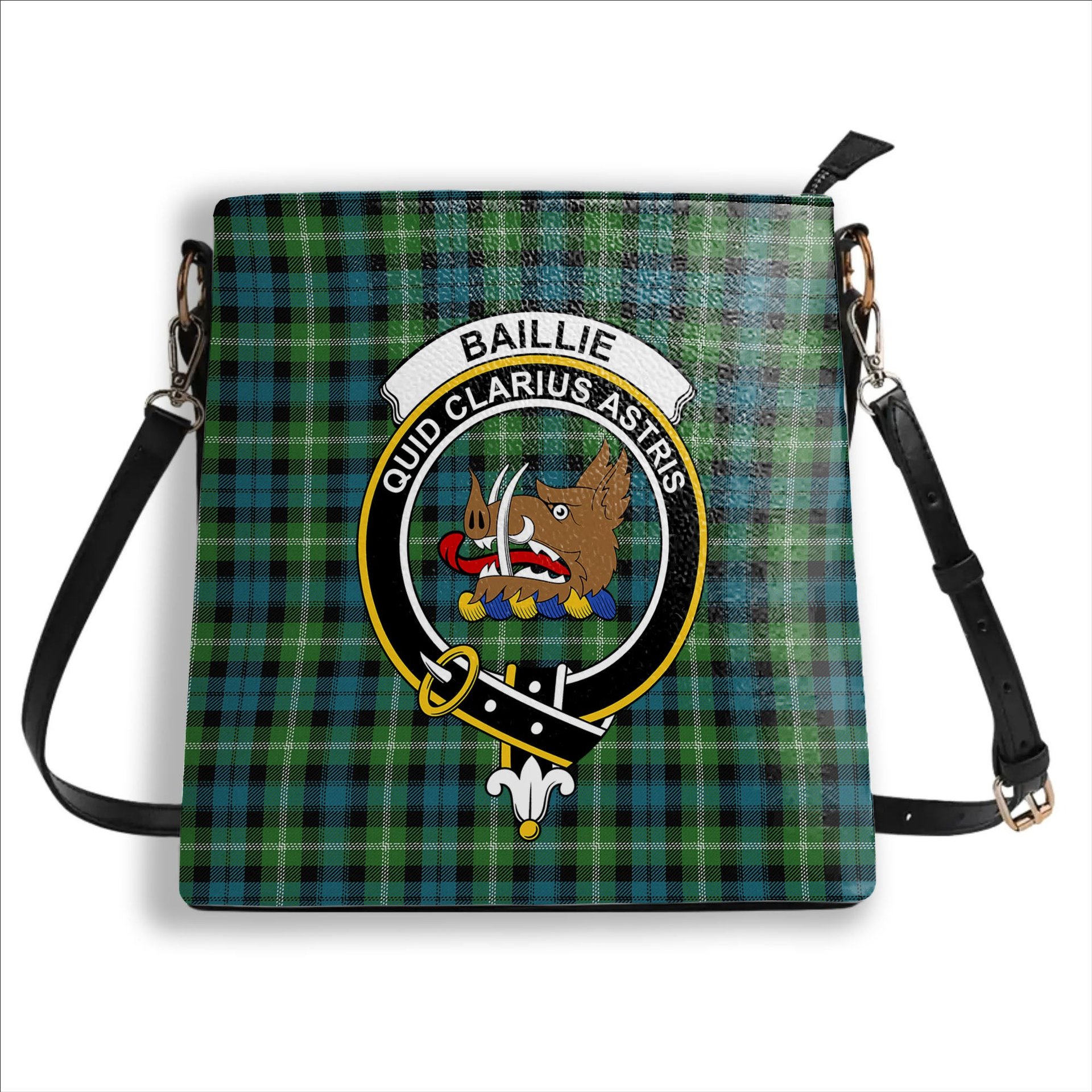ScotsTee Shop Scottish Baillie of Polkemmet Ancient Crest Tartan Bucket Bag Ladies Shoulder Bag Midi