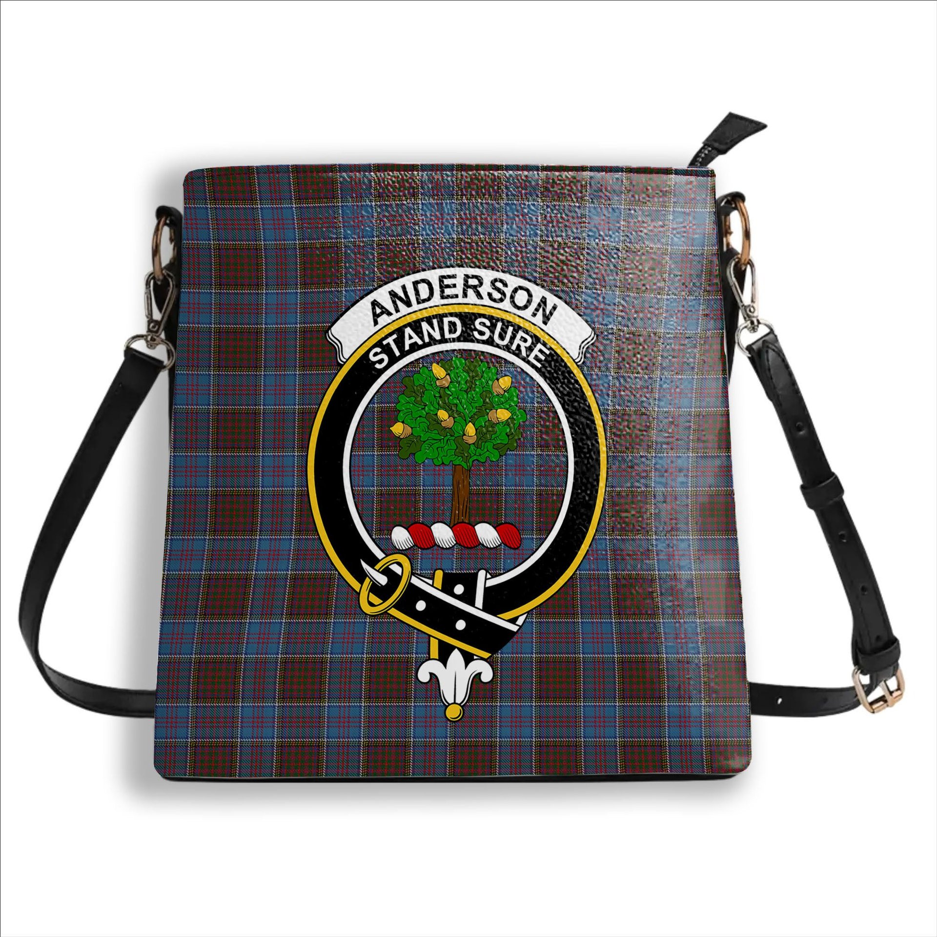 ScotsTee Shop Scottish Anderson STS Crest Tartan Bucket Bag Ladies Shoulder Bag Midi
