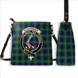 ScotsTee Shop Scottish Alexander Crest Tartan Bucket Bag Ladies Shoulder Bag Midi