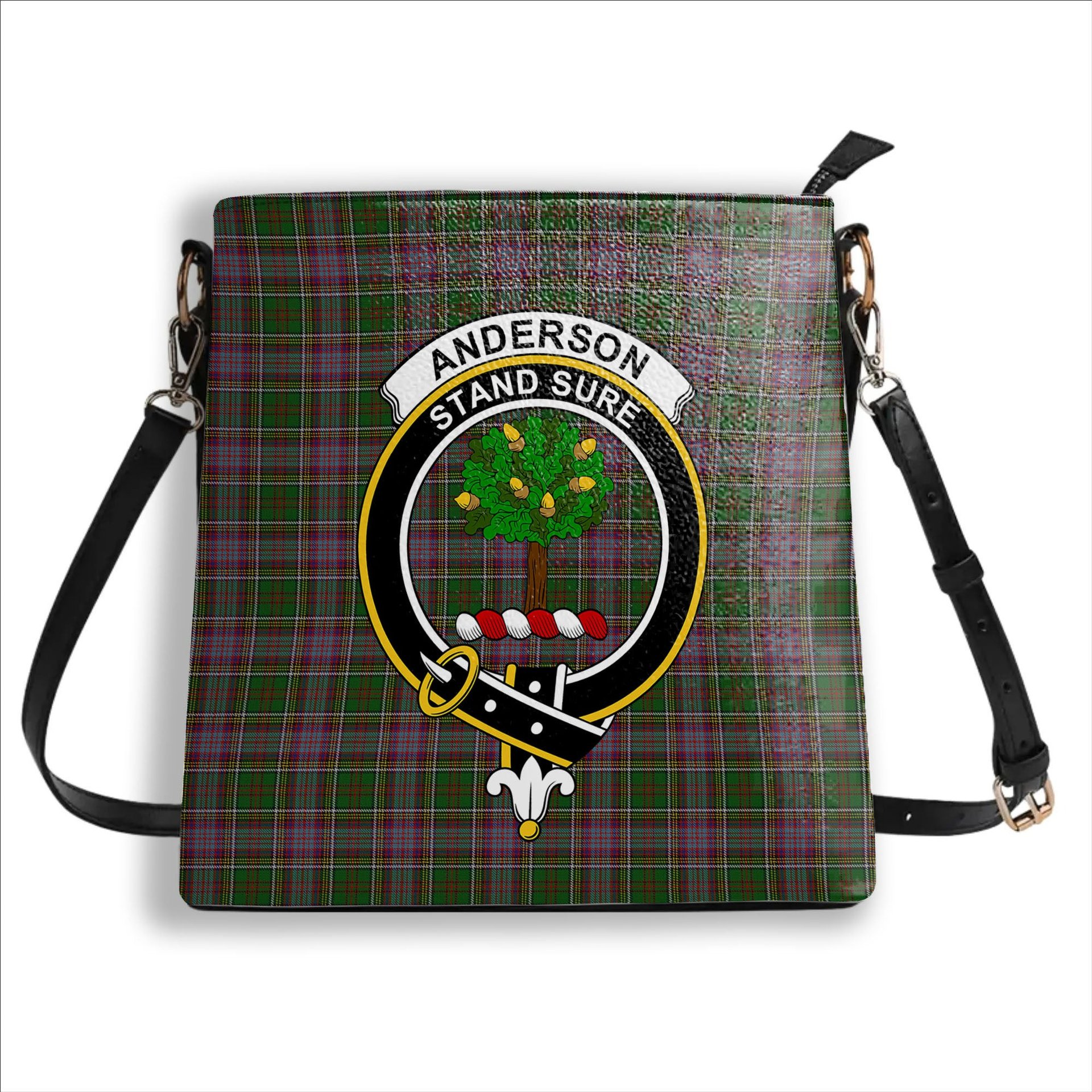 ScotsTee Shop Scottish Anderson of Kinneddar Hunting Crest Tartan Bucket Bag Ladies Shoulder Bag Midi