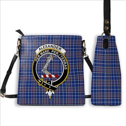 ScotsTee Shop Scottish Alexander of Menstry Ancient Crest Tartan Bucket Bag Ladies Shoulder Bag Midi