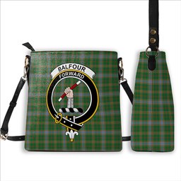 ScotsTee Shop Scottish Balfour Hunting Ancient Crest Tartan Bucket Bag Ladies Shoulder Bag Midi