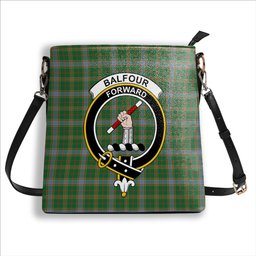 ScotsTee Shop Scottish Balfour Hunting Ancient Crest Tartan Bucket Bag Ladies Shoulder Bag Midi