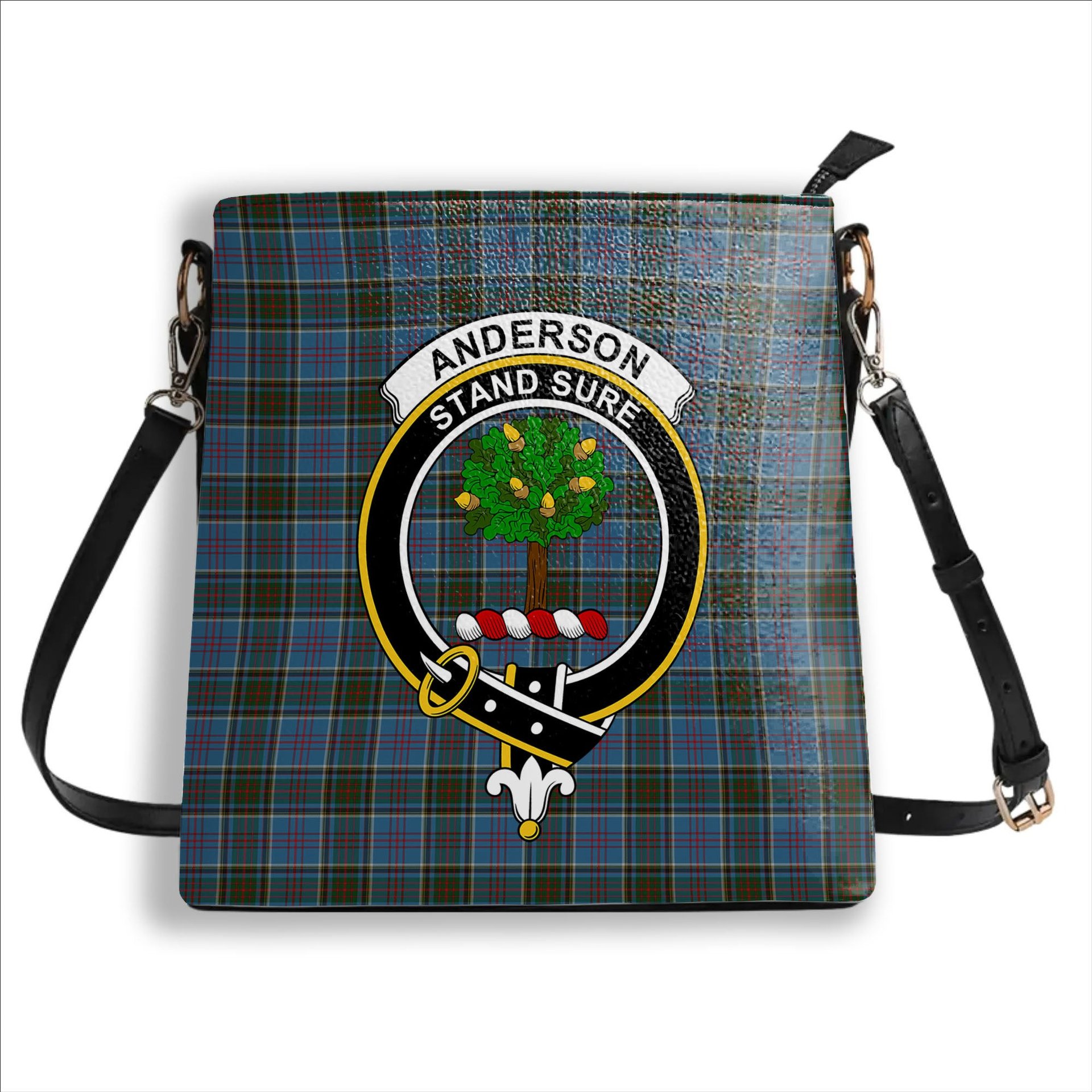 ScotsTee Shop Scottish Anderson Old Makinlay Crest Tartan Bucket Bag Ladies Shoulder Bag Midi