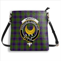 ScotsTee Shop Scottish Arnott Crest Tartan Bucket Bag Ladies Shoulder Bag Midi