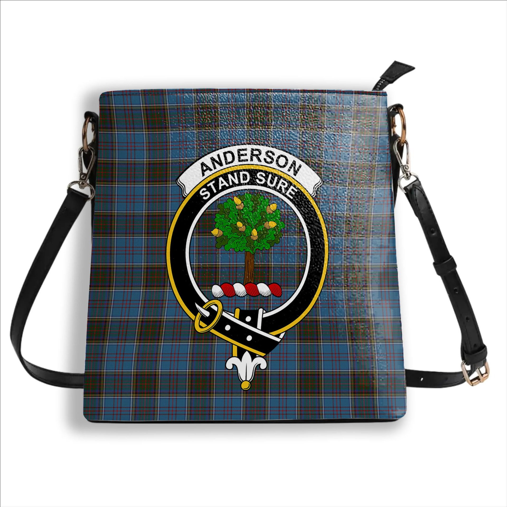 ScotsTee Shop Scottish Anderson MacGregor Hastie 2 Crest Tartan Bucket Bag Ladies Shoulder Bag Midi