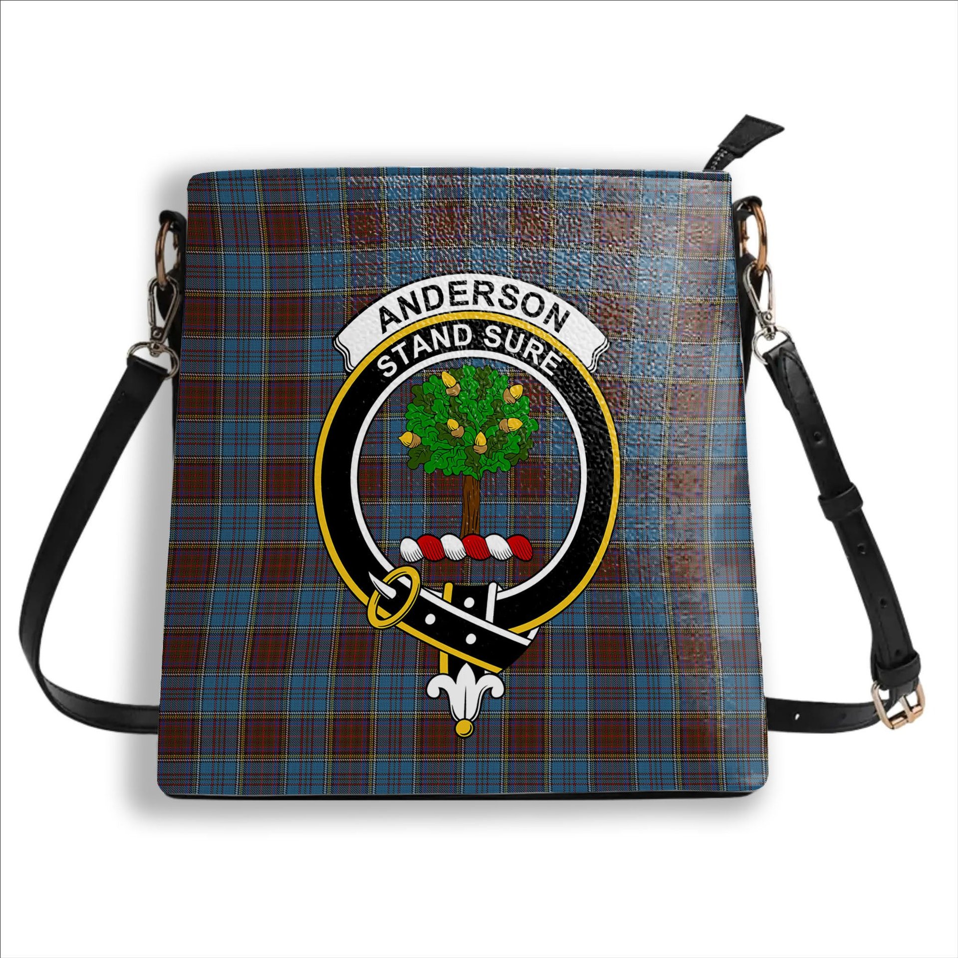 ScotsTee Shop Scottish Anderson Paton Crest Tartan Bucket Bag Ladies Shoulder Bag Midi