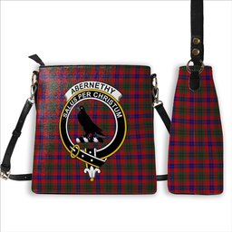 ScotsTee Shop Scottish Abernethy Colerain, USA Crest Tartan Bucket Bag Ladies Shoulder Bag Midi