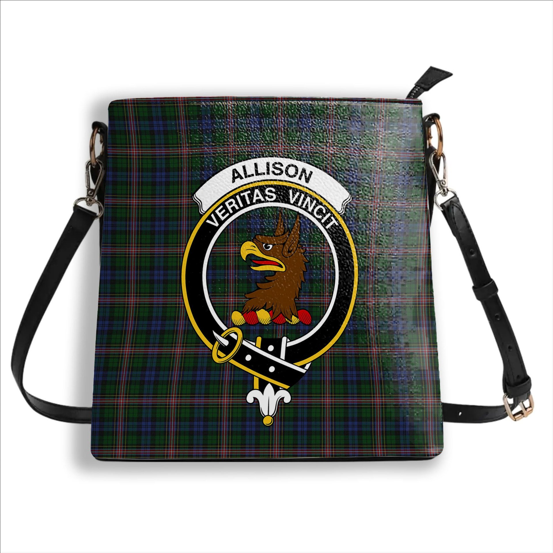 ScotsTee Shop Scottish Alison Crest Tartan Bucket Bag Ladies Shoulder Bag Midi