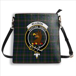 ScotsTee Shop Scottish Alison Crest Tartan Bucket Bag Ladies Shoulder Bag Midi