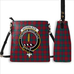 ScotsTee Shop Scottish Auchinleck Crest Tartan Bucket Bag Ladies Shoulder Bag Midi