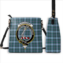 ScotsTee Shop Scottish Alexander of Menstry Hunting Ancient Crest Tartan Bucket Bag Ladies Shoulder Bag Midi