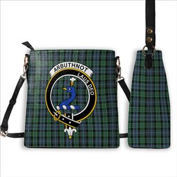 ScotsTee Shop Scottish Arbuthnott - TD Crest Tartan Bucket Bag Ladies Shoulder Bag Midi