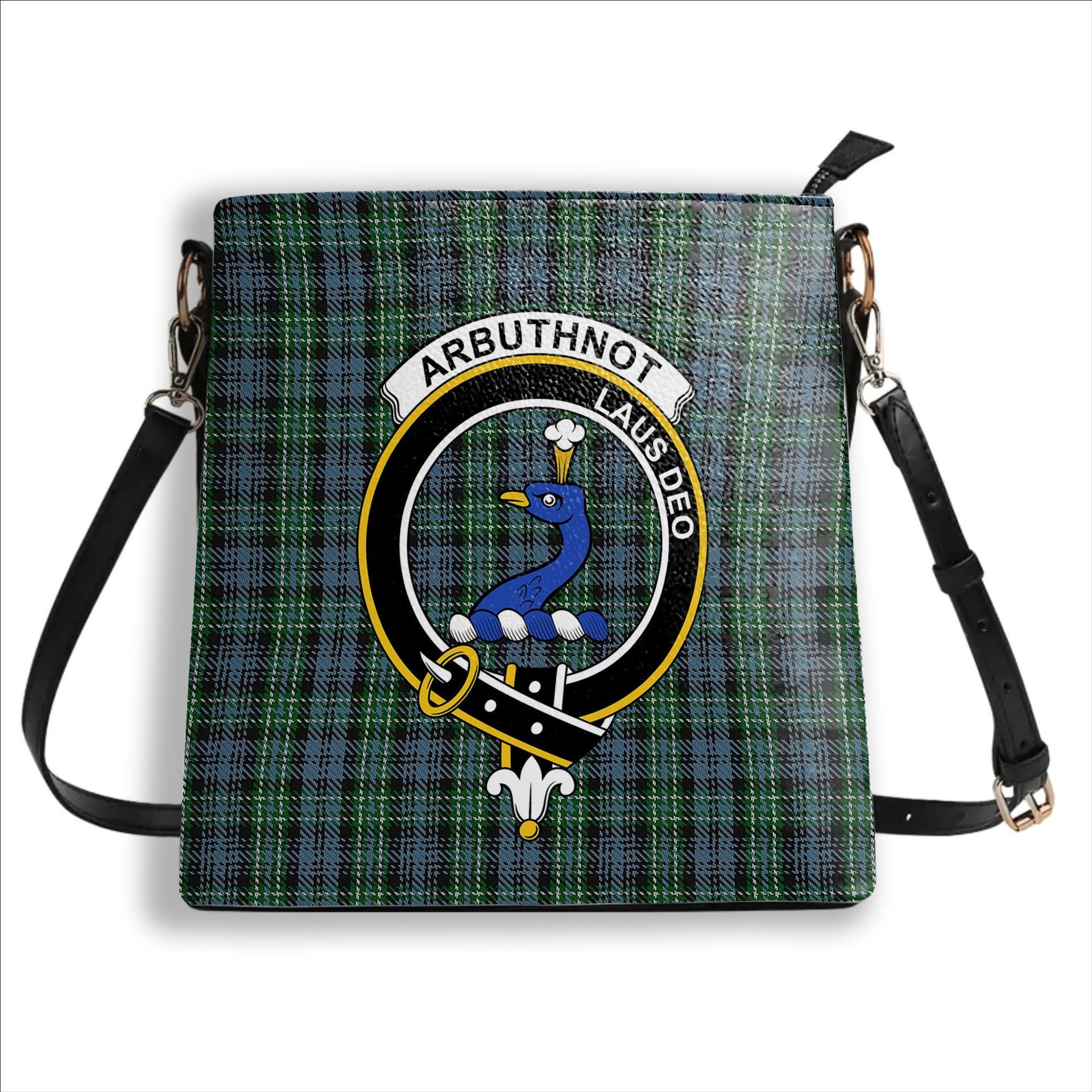 ScotsTee Shop Scottish Arbuthnott - TD Crest Tartan Bucket Bag Ladies Shoulder Bag Midi