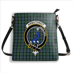 ScotsTee Shop Scottish Arbuthnott - TD Crest Tartan Bucket Bag Ladies Shoulder Bag Midi