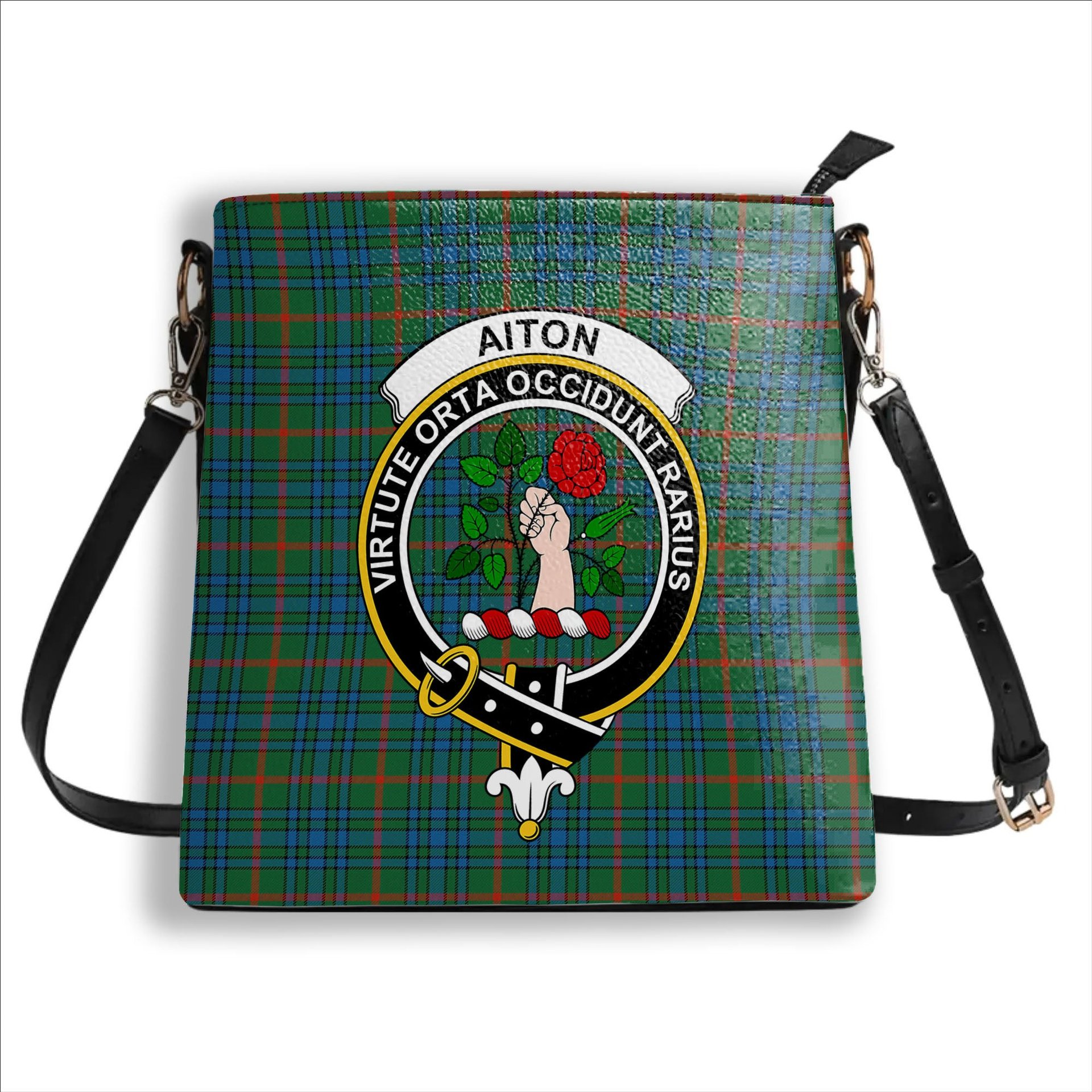 ScotsTee Shop Scottish Aiton Ancient Crest Tartan Bucket Bag Ladies Shoulder Bag Midi