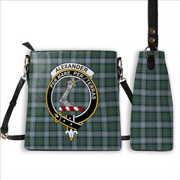 ScotsTee Shop Scottish Alexander of Menstry Hunting Crest Tartan Bucket Bag Ladies Shoulder Bag Midi