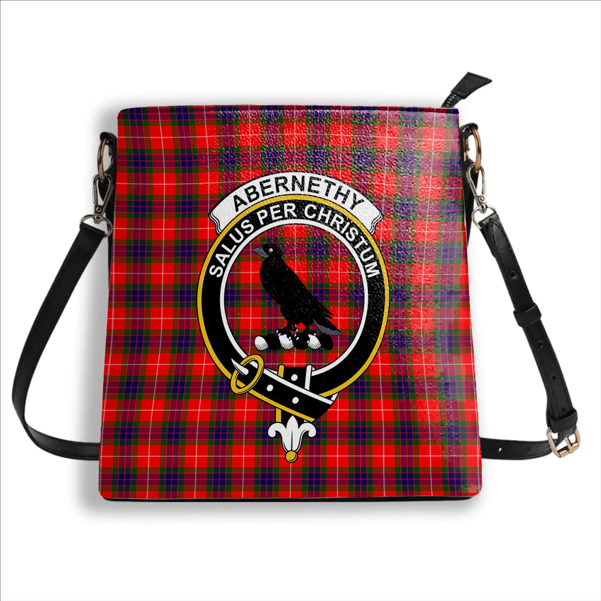 ScotsTee Shop Scottish Abernethy Crest Tartan Bucket Bag Ladies Shoulder Bag Midi