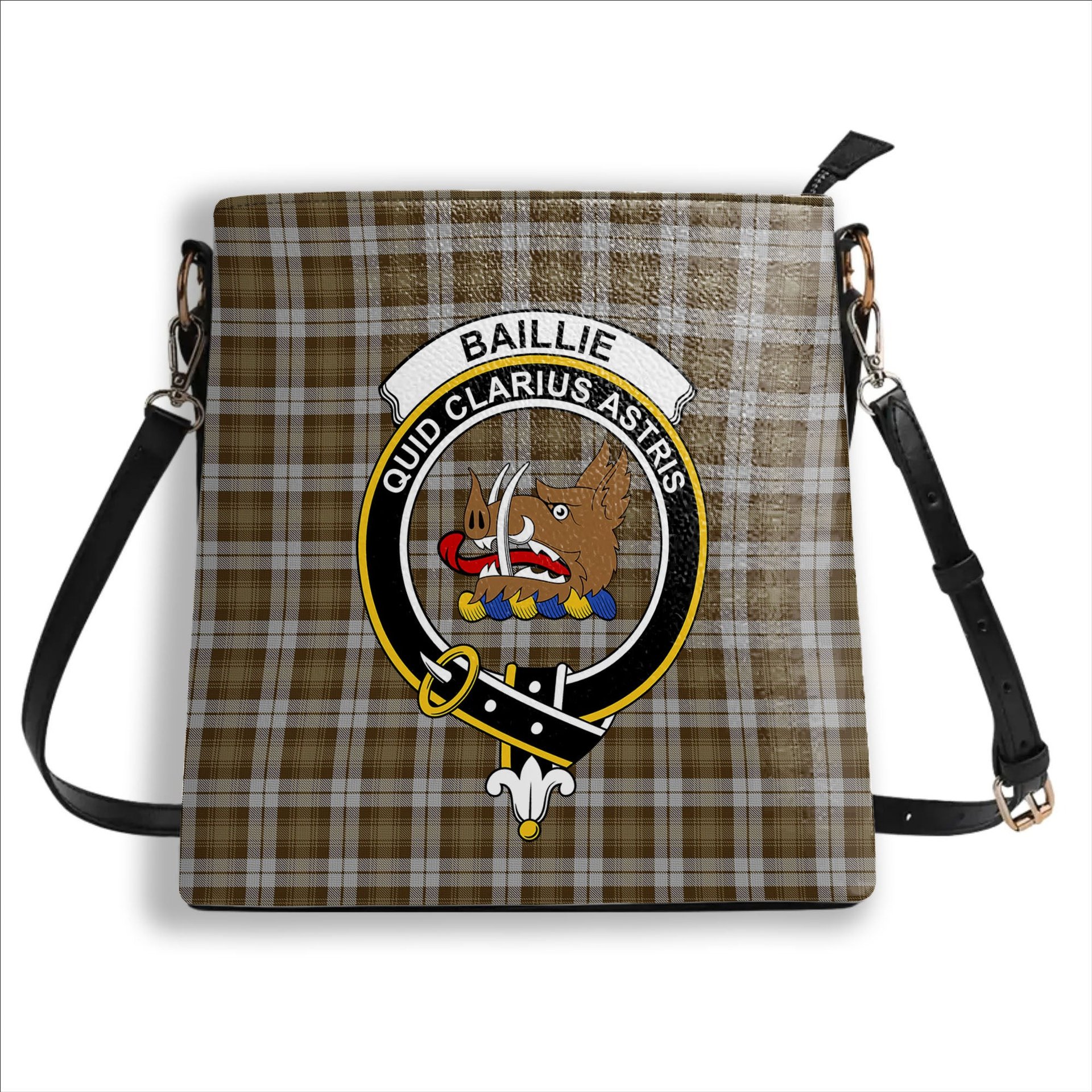 ScotsTee Shop Scottish Baillie Dress Crest Tartan Bucket Bag Ladies Shoulder Bag Midi