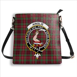 ScotsTee Shop Scottish Ainslie Modern Crest Tartan Bucket Bag Ladies Shoulder Bag Midi