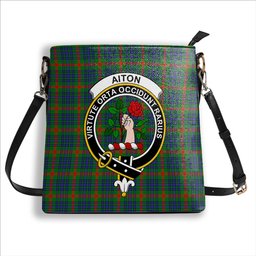 ScotsTee Shop Scottish Aiton SC Crest Tartan Bucket Bag Ladies Shoulder Bag Midi