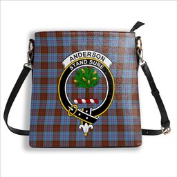 ScotsTee Shop Scottish Anderson Modern Crest Tartan Bucket Bag Ladies Shoulder Bag Midi