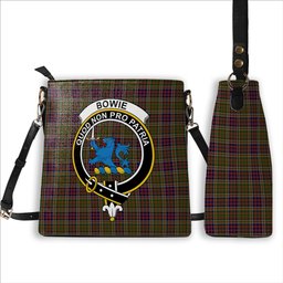 ScotsTee Shop Scottish Bowie Dalgety Crest Tartan Bucket Bag Ladies Shoulder Bag Midi
