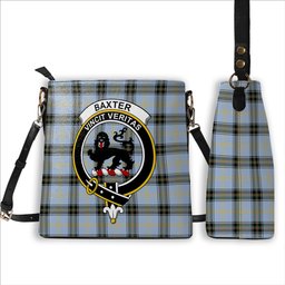ScotsTee Shop Scottish Baxter of Balgavies Ancient Crest Tartan Bucket Bag Ladies Shoulder Bag Midi