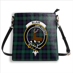 ScotsTee Shop Scottish Blair Modern Crest Tartan Bucket Bag Ladies Shoulder Bag Midi