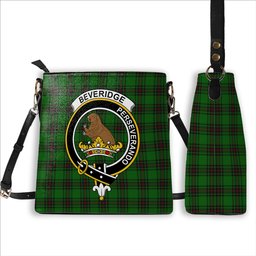 ScotsTee Shop Scottish Beveridge Crest Tartan Bucket Bag Ladies Shoulder Bag Midi