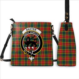 ScotsTee Shop Scottish Baxter of Balgavies Modern Crest Tartan Bucket Bag Ladies Shoulder Bag Midi