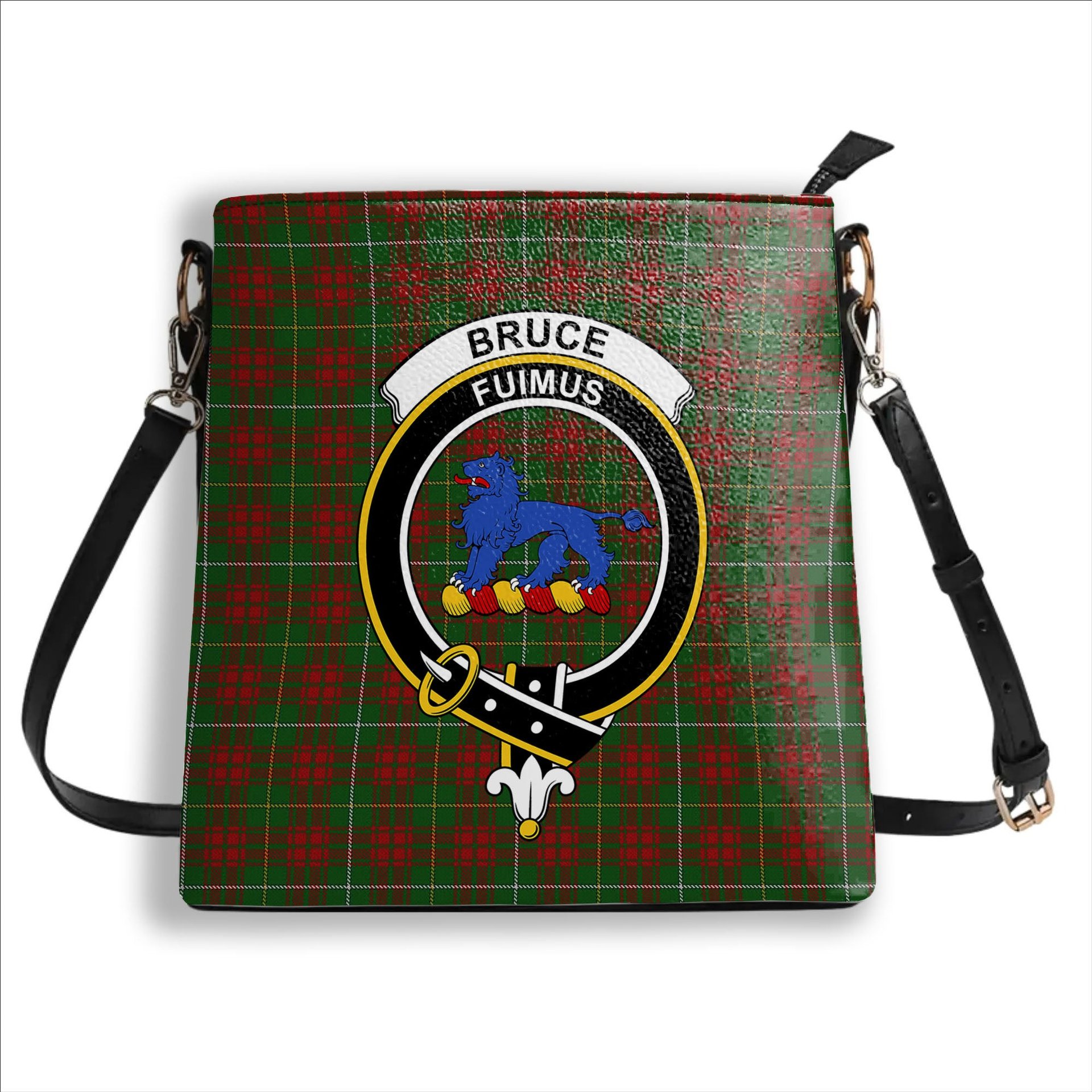 ScotsTee Shop Scottish Bruce Hunting Crest Tartan Bucket Bag Ladies Shoulder Bag Midi
