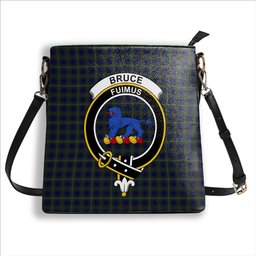 ScotsTee Shop Scottish Bruce of Crionaich Crest Tartan Bucket Bag Ladies Shoulder Bag Midi