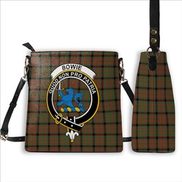 ScotsTee Shop Scottish Bowie Black Ancient Crest Tartan Bucket Bag Ladies Shoulder Bag Midi