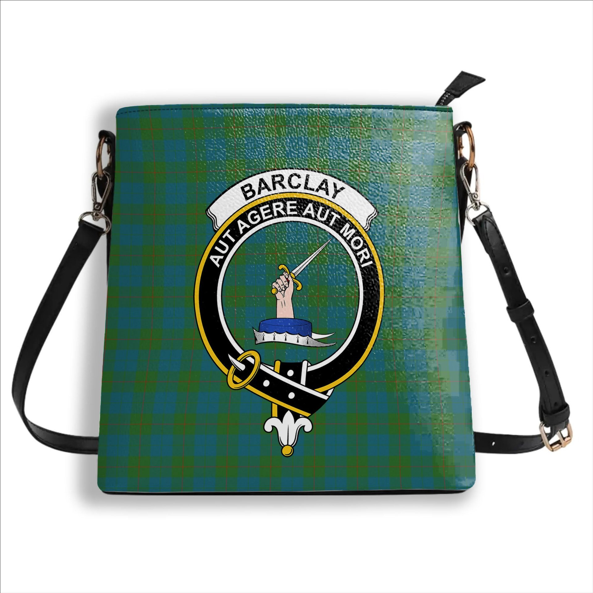 ScotsTee Shop Scottish Barclay Hunting Ancient Clan Crest Tartan Bucket Bag Ladies Shoulder Bag Midi