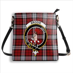 ScotsTee Shop Scottish Brodie Dress Crest Tartan Bucket Bag Ladies Shoulder Bag Midi