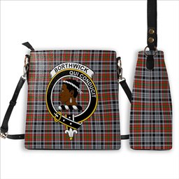 ScotsTee Shop Scottish Borthwick Dress Ancient Crest Tartan Bucket Bag Ladies Shoulder Bag Midi