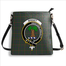 ScotsTee Shop Scottish Bisset Crest Tartan Bucket Bag Ladies Shoulder Bag Midi