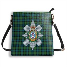 ScotsTee Shop Scottish Black Watch Ancient Clan Crest Tartan Bucket Bag Ladies Shoulder Bag Midi