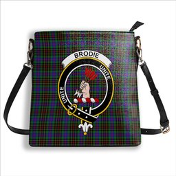 ScotsTee Shop Scottish Brodie Hunting Modern Crest Tartan Bucket Bag Ladies Shoulder Bag Midi