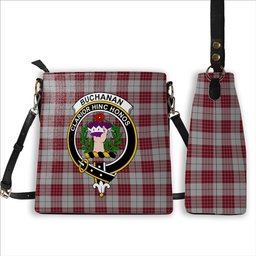 ScotsTee Shop Scottish Buchanan 1842 Crest Tartan Bucket Bag Ladies Shoulder Bag Midi