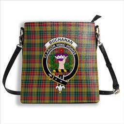 ScotsTee Shop Scottish Buchanan 1800 Crest Tartan Bucket Bag Ladies Shoulder Bag Midi