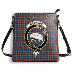 ScotsTee Shop Scottish Bethune Crest Tartan Bucket Bag Ladies Shoulder Bag Midi