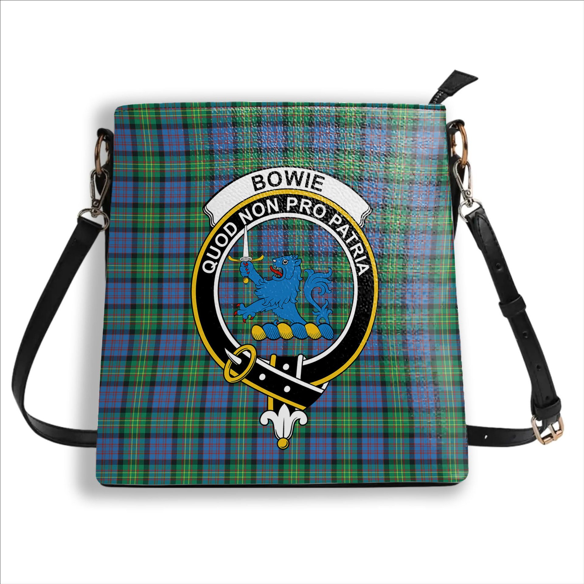 ScotsTee Shop Scottish Bowie Ancient Crest Tartan Bucket Bag Ladies Shoulder Bag Midi