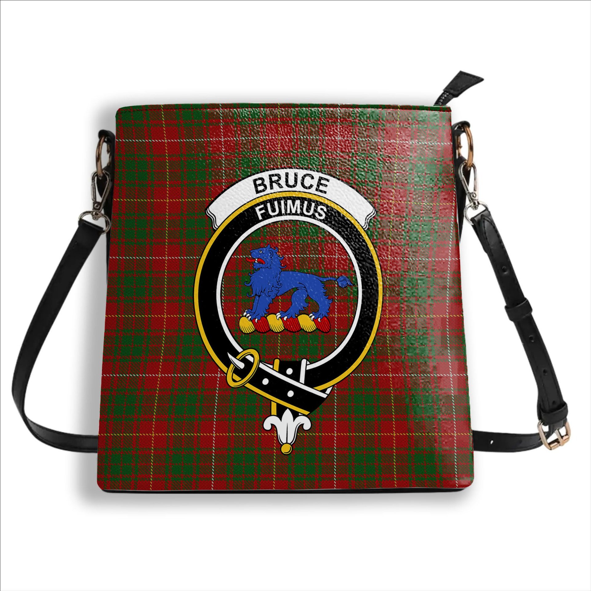 ScotsTee Shop Scottish Bruce Vestiarium Crest Tartan Bucket Bag Ladies Shoulder Bag Midi
