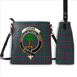 ScotsTee Shop Scottish Cairns of Finavon Ancient Crest Tartan Bucket Bag Ladies Shoulder Bag Midi