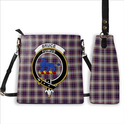 ScotsTee Shop Scottish Bruce of Kinnaird Dress (Dance) Crest Tartan Bucket Bag Ladies Shoulder Bag Midi