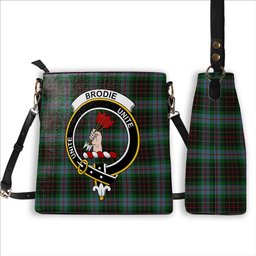 ScotsTee Shop Scottish Brodie Hunting Crest Tartan Bucket Bag Ladies Shoulder Bag Midi