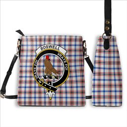 ScotsTee Shop Scottish Boswell Dress Modern Crest Tartan Bucket Bag Ladies Shoulder Bag Midi