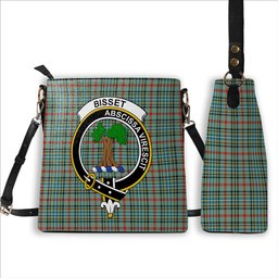 ScotsTee Shop Scottish Bisset Ancient Crest Tartan Bucket Bag Ladies Shoulder Bag Midi